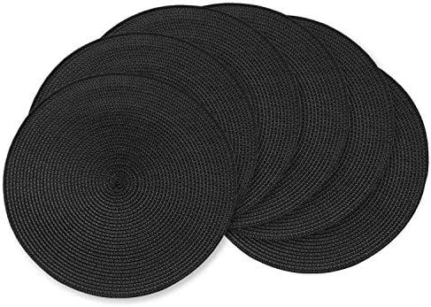 AHHFSMEI Round Braided Placemats 15 Inch Round Table Mats for Dining Tables Polypropylene Woven H... | Amazon (US)