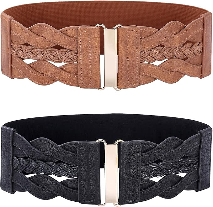 GRACE KARIN Women's Elastic Vintage Belt Stretchy Retro Wide Waist Cinch Belt | Amazon (US)