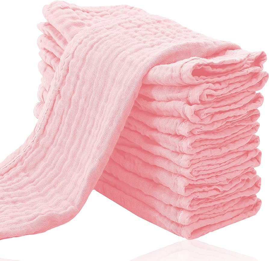 Cute Castle 12 Pack Muslin Burp Cloths for Baby - Ultra-Soft 100% Cotton Baby Washcloths - Large ... | Amazon (US)