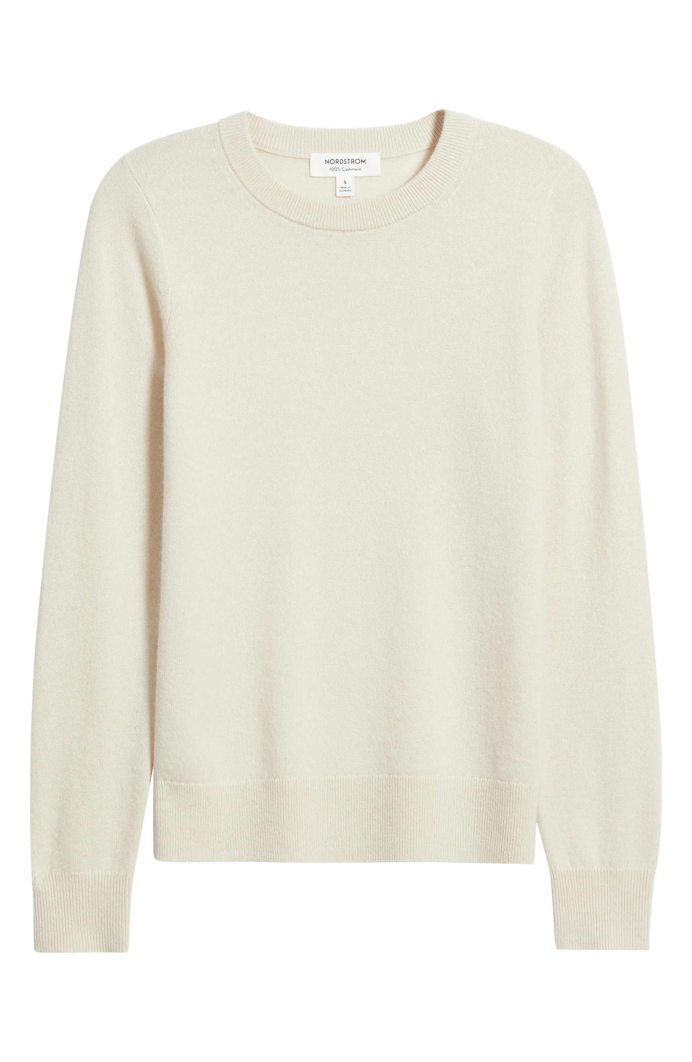 Nordstrom Crewneck Cashmere Sweater in Black Rock at Nordstrom, Size Large | Nordstrom