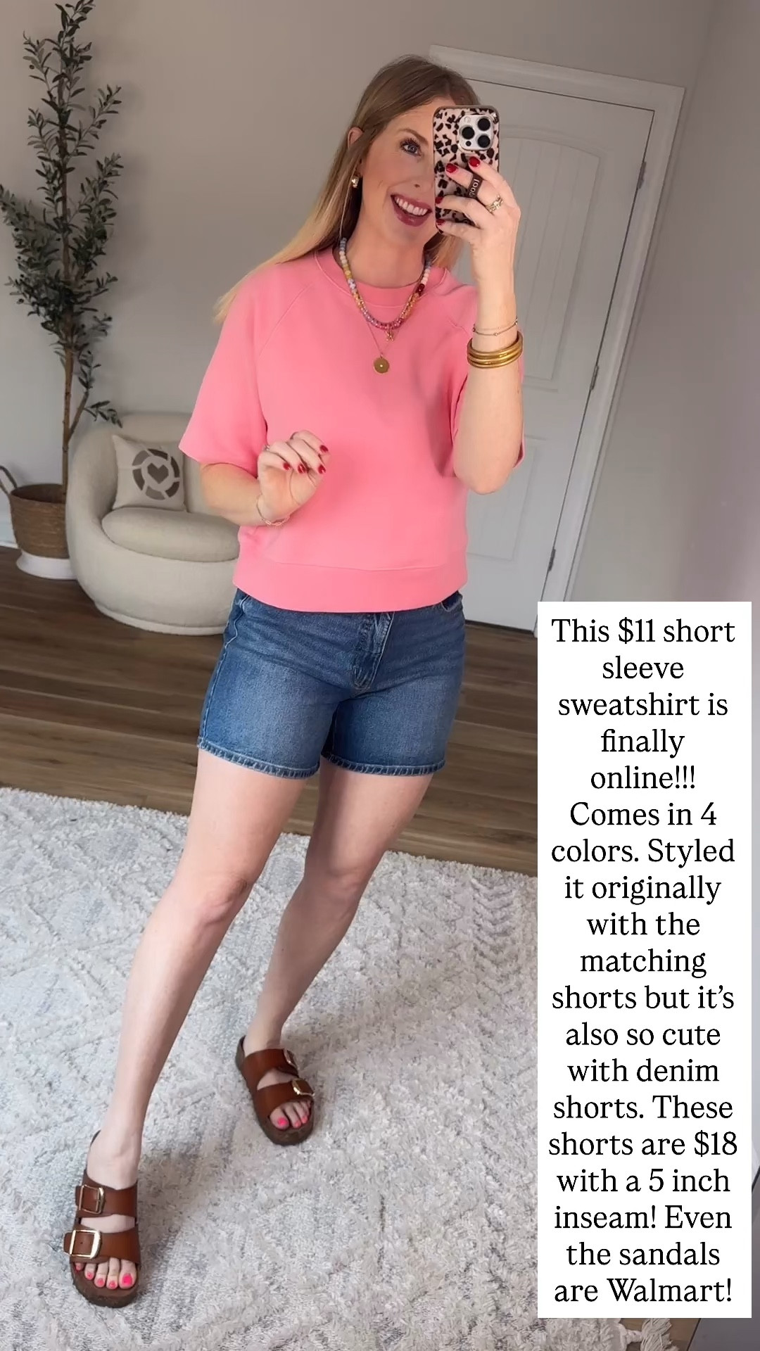 Walmart try on, short sleeve sweatshirt, time and tru 

#LTKootd #LTKmomlife