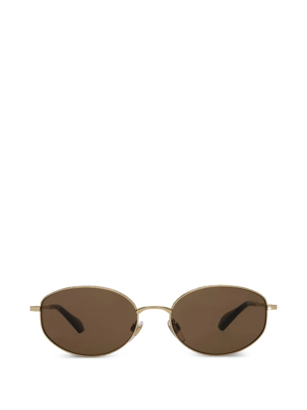 Burberry Metal Check Oval Sunglasses | Gold | FARFETCH | Farfetch Global