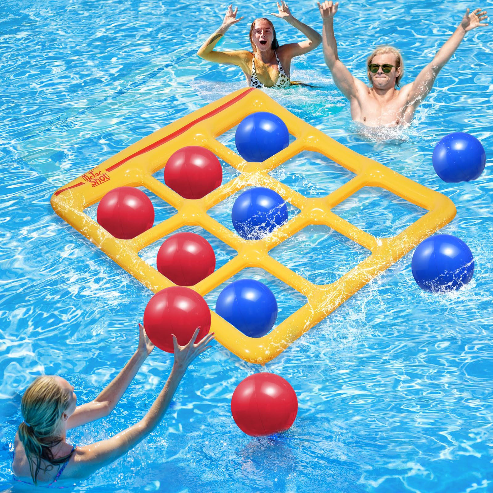 Pool Toys Games Set- Tic Tac Toe Inflatable Pool Toy with 10 Balls - for Adults Teens Kids 2-10 P... | Amazon (US)