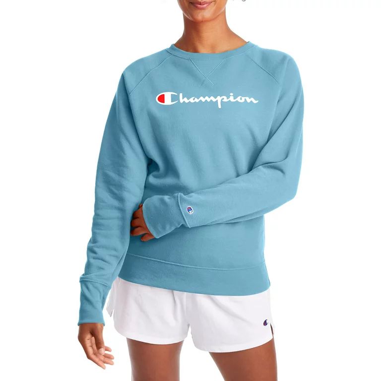 Champion Women's Powerblend Graphic Fleece Boyfriend Crewneck Sweatshirt | Walmart (US)