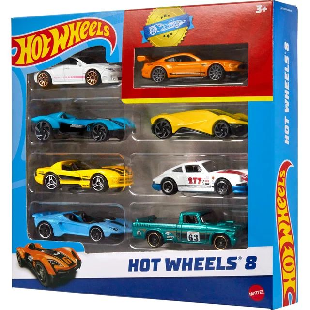Hot Wheels Set Of 8 Basic Toy Cars & Trucks In 1:64 Scale Including 1 Exclusive Car, Styles May V... | Walmart (US)