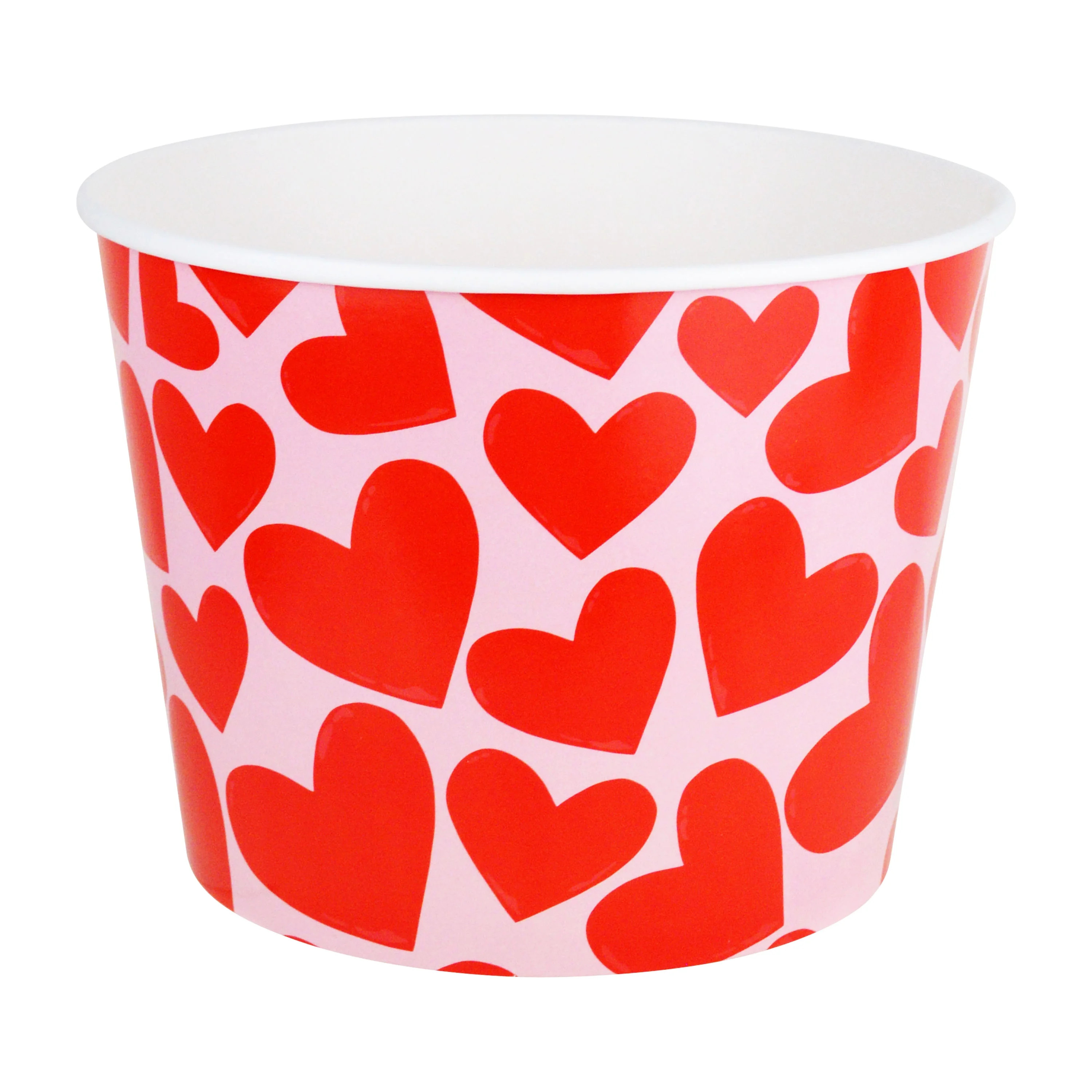 Hearts Paper Bucket, Red and White, Valentine's Day by Way To Celebrate | Walmart (US)