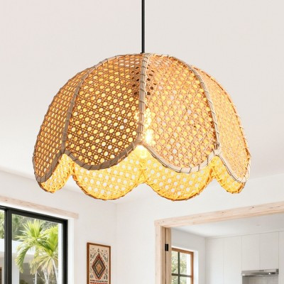 Parrot Uncle 15.75" Farmhouse Rattan Pendant Light with Adjustable Cord-Island Hanging Ceiling Lamp | Target