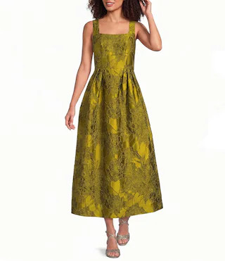 Alex Marie Dressline Audrey Square Neck Sleeveless Jacquard Dress -  8 | Dillard's