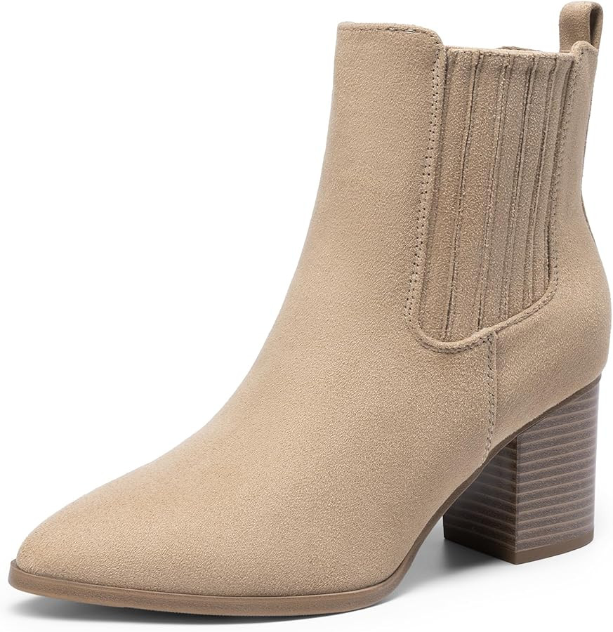 DREAM PAIRS Women's Ankle Boots Pointed Toe Chunky Block Heel Ankle Bootie Fall Short Booties Sho... | Amazon (US)