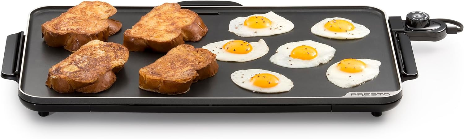 Presto 07072 22-Inch Extra Large Griddle, 22"x 13", Low Profile Design, Ceramic Nonstick, Black | Amazon (US)
