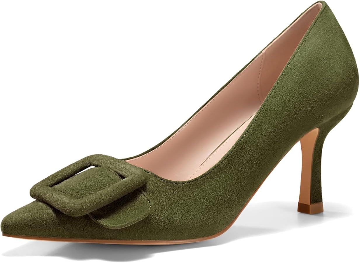 Coutgo Women's Closed Pointed Toe Pumps Stiletto High Heels Wedding Party Dress Shoes | Amazon (US)