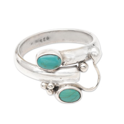 Turquoise and Sterling Silver Wrap Ring | NOVICA