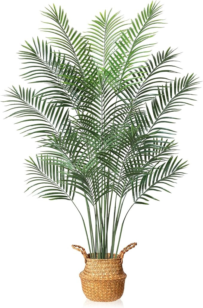 MOSADE Artificial Areca Palm Tree 6Feet Fake Tropical Palm Plant and Handmade Seagrass Basket, Pe... | Amazon (US)