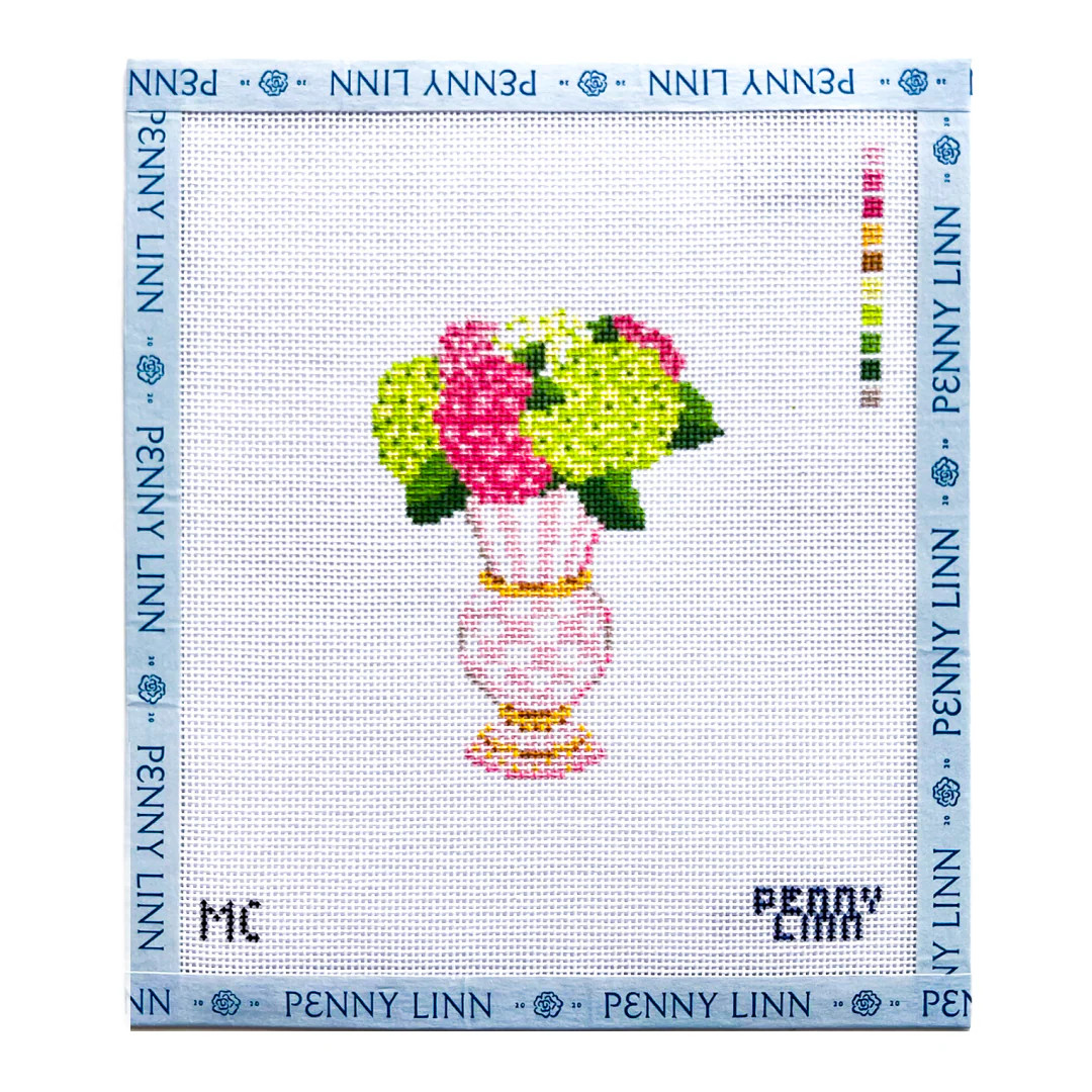 MacKenzie-Childs Rosy Check Floral Vase | Penny Linn Designs