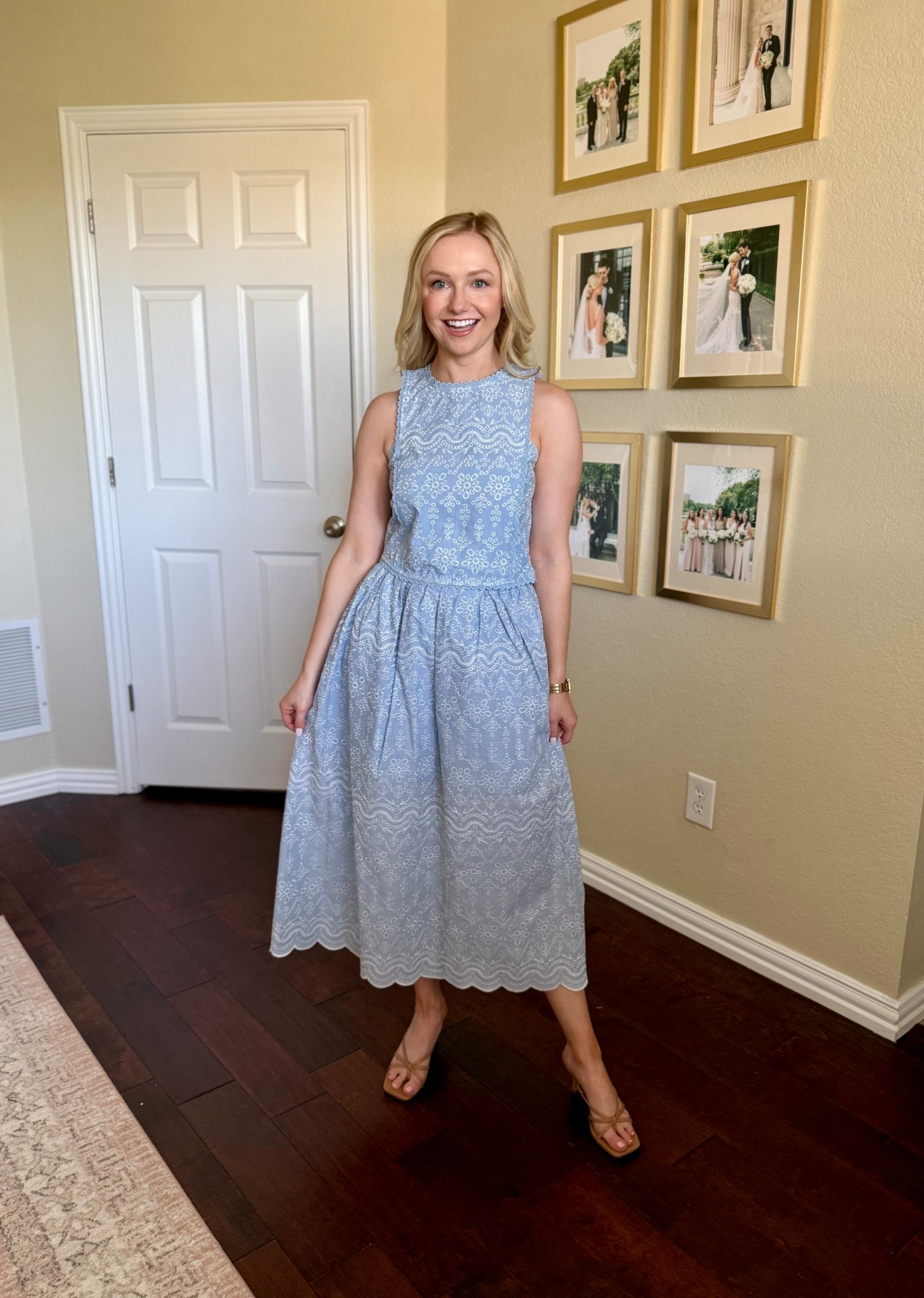 The embroidery and scalloped detail on this set is just stunning! Wearing a 0 in both skirt and top 

#LTKStyleTip #LTKPetite #LTKSeasonal