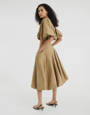 River Island bubble midi skirt in stone - part of a set | ASOS (Global)