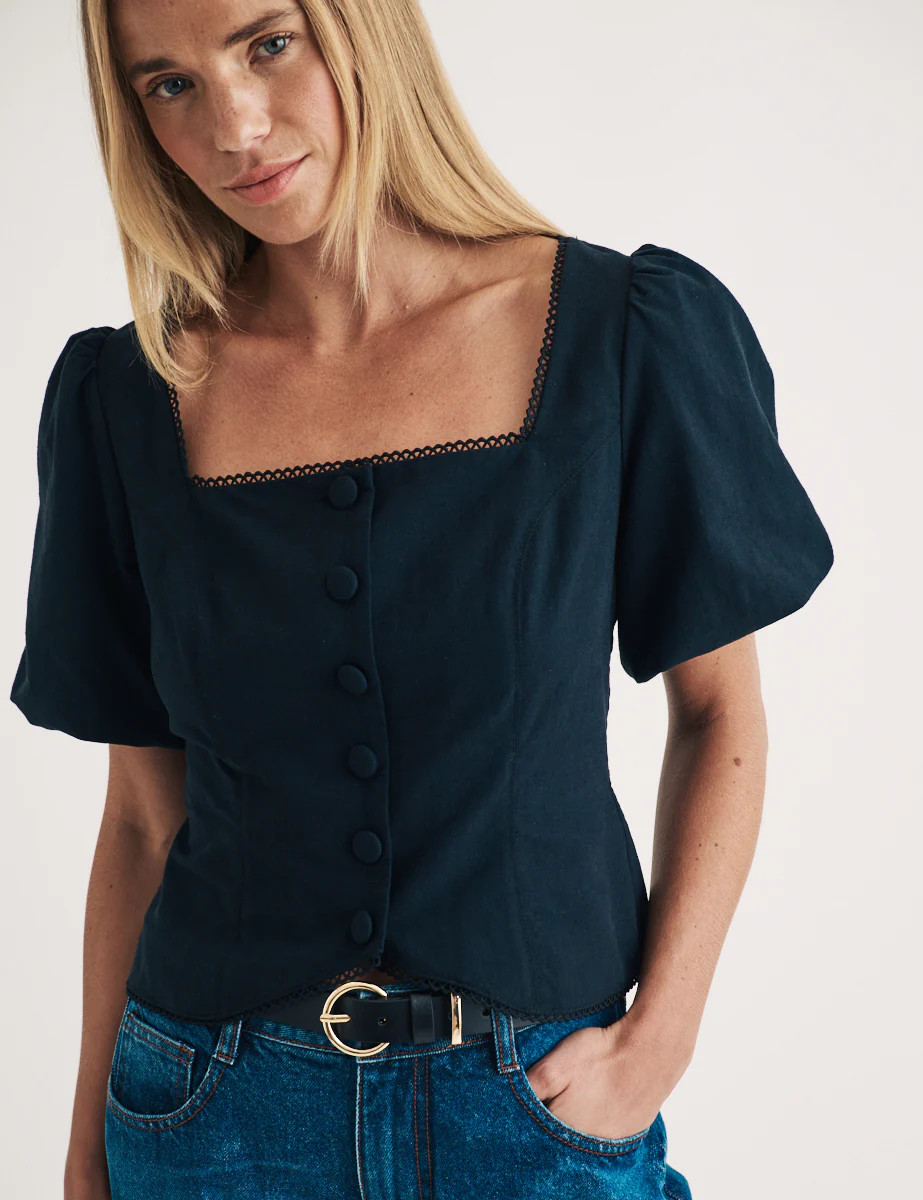 Black Puff Sleeve Button Down Top
  

  
    £59.00 | Nobody's Child