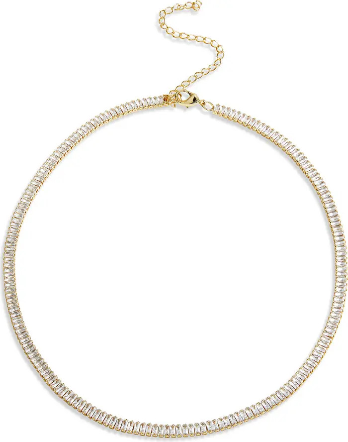 SAVVY CIE JEWELS Baguette CZ Choker Tennis Necklace | Nordstromrack | Nordstrom Rack