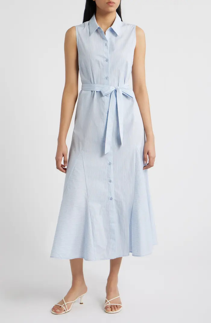 Pinstripe Button-Up Midi Shirtdress | Nordstrom