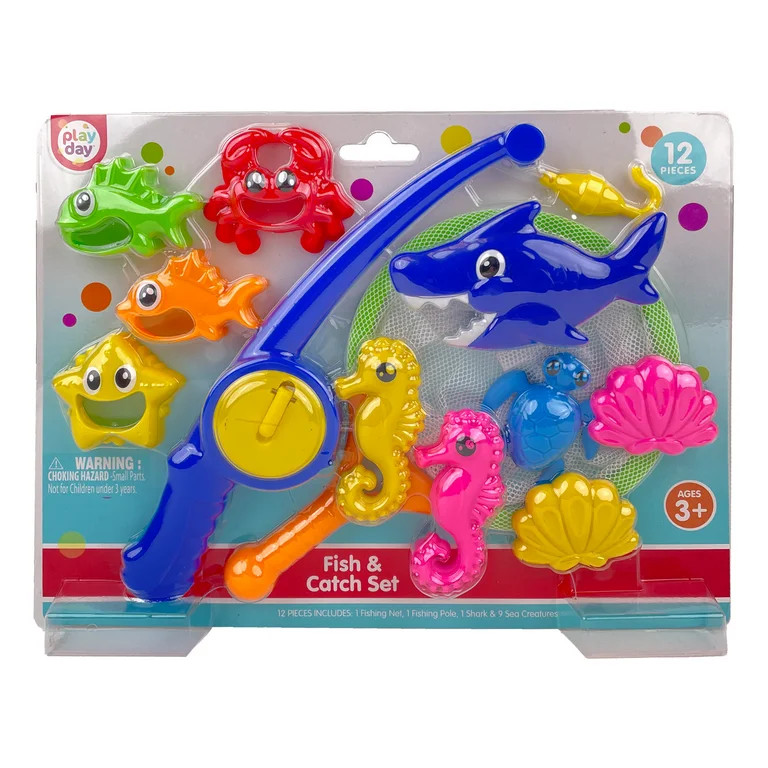 Play Day Fish & Catch 12-Piece Pool & Bath Toy Game, Ages 3+, Unisex | Walmart (US)