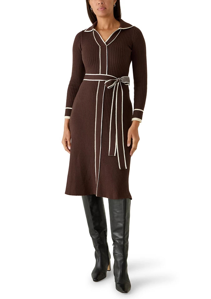 Women's Long Sleeve Sweater Knit Shirtdress | Belk