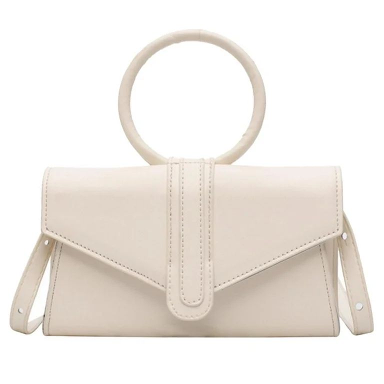 Chic Ladies Pu Leather Evening Envelope Handbag Party Handle Crossbody Bag Purse White | Walmart (US)
