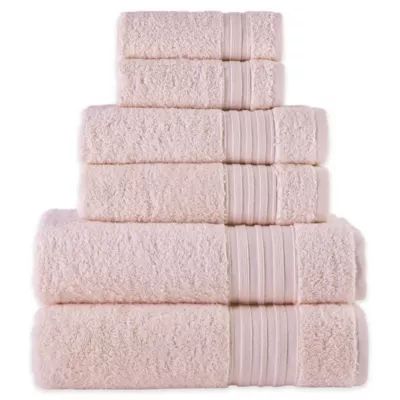 Laural Home Spa Collection 6-Piece Bath Towel Set in Blush | Bed Bath & Beyond
