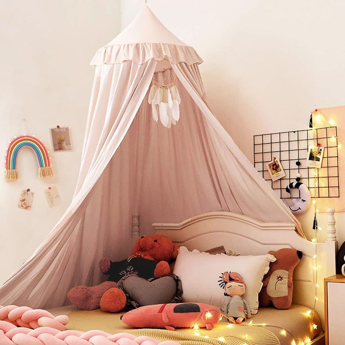 Kertnic Decor Canopy for Kids Bed, Soft Smooth Playing Tent Canopy Girls Room Decoration Princess... | Amazon (US)