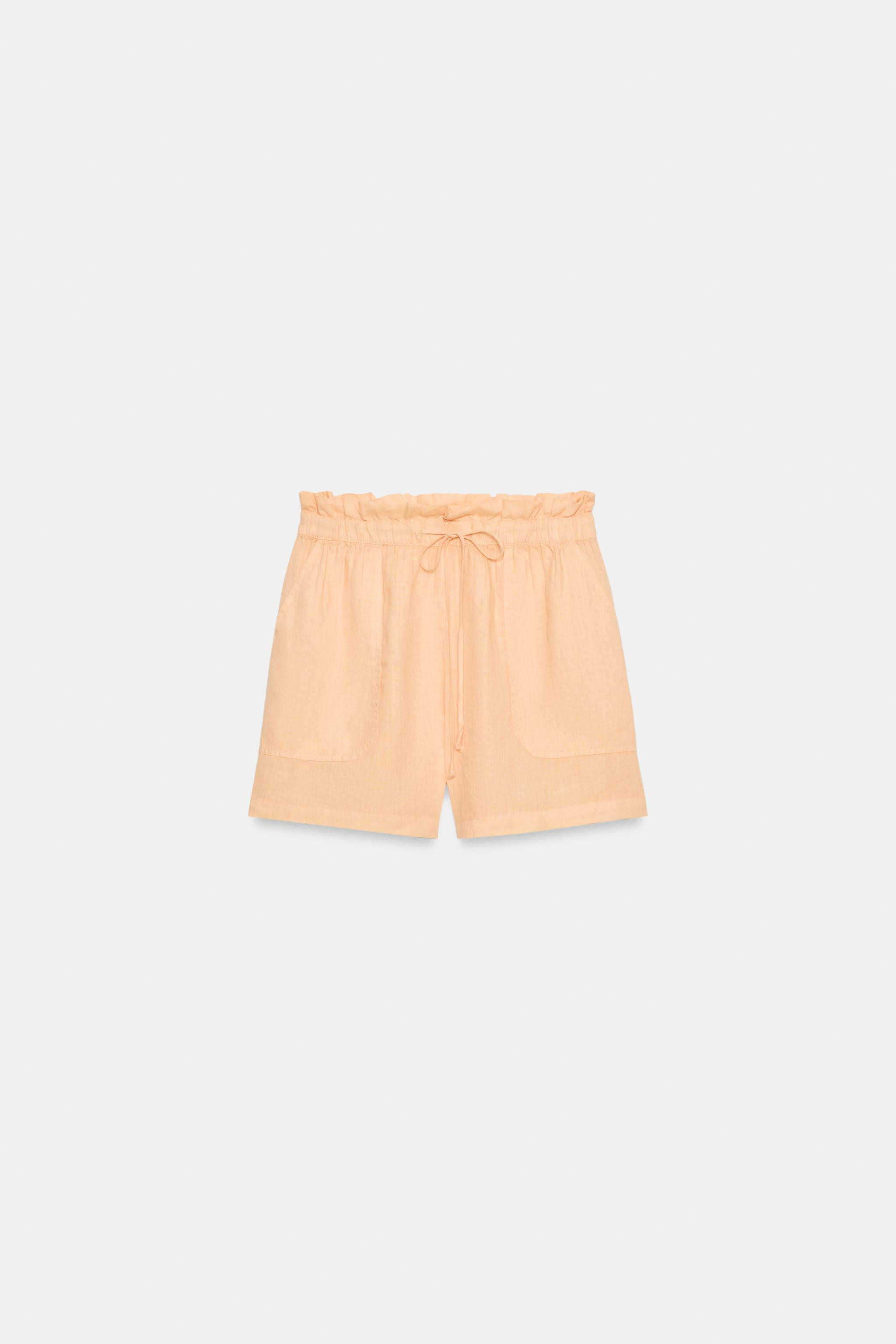 100% LINEN SHORTS ZW COLLECTION | Zara US