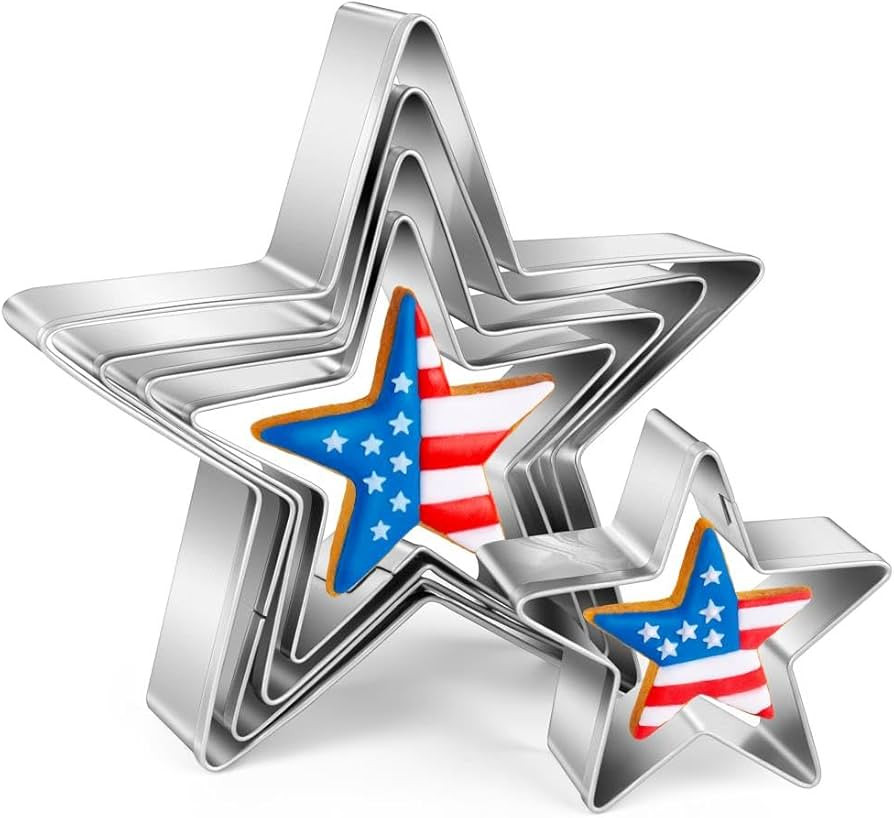 Star Cookie Cutter Set - Gtmkina 5 Pieces Mini Star Shaped Biscuit Cutter Set, Stainless Steel Sm... | Amazon (US)