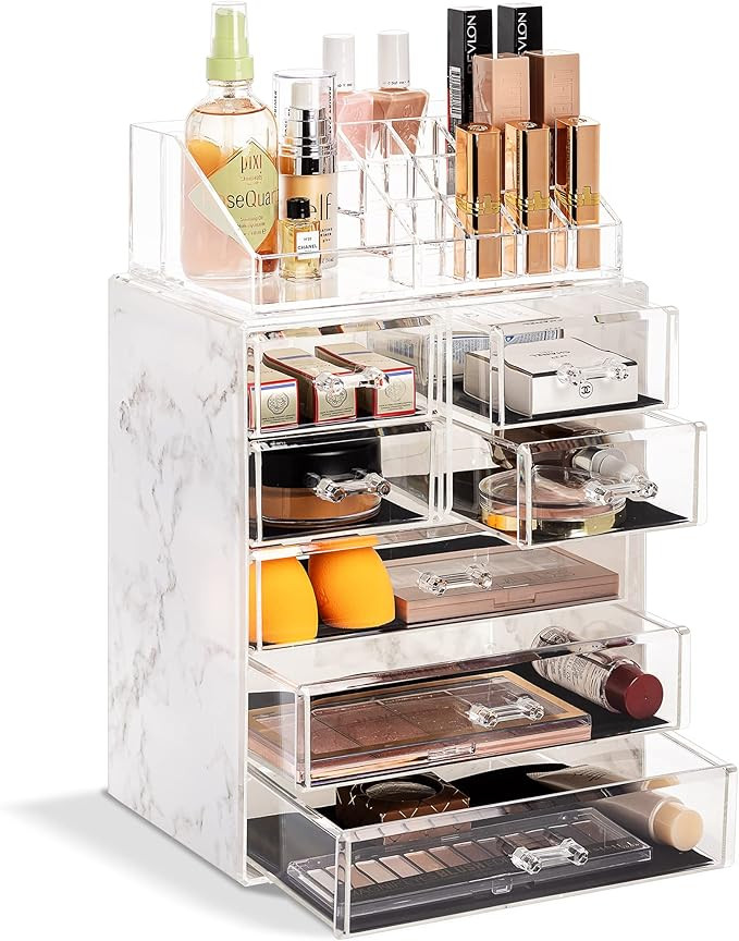 Sorbus Clear Cosmetic Makeup Organizer - Make Up & Jewelry Storage, Case & Display - Spacious Des... | Amazon (US)