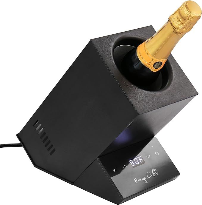 MegaChef Wine Chiller Electric, Single Bottle, Black | Amazon (US)