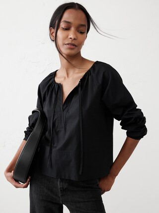 Shirred Popover Shirt | Banana Republic Factory