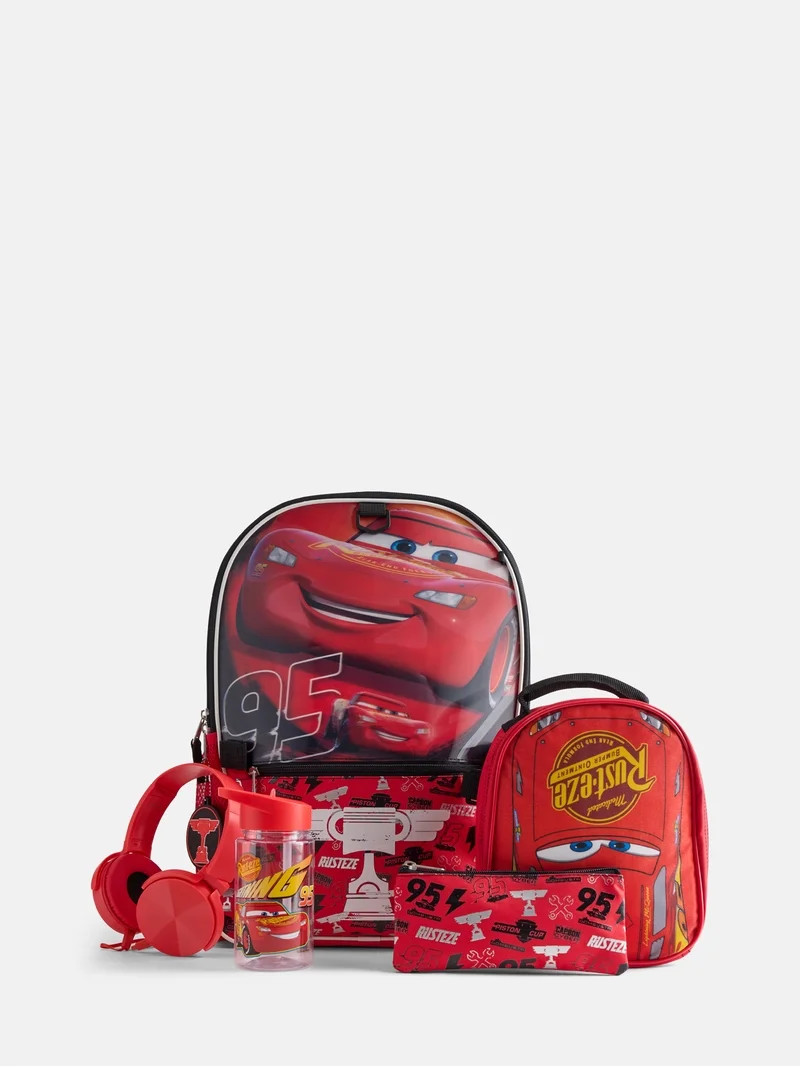 Disney Cars Boys Lightning McQueen Backpack Set with Lunch Bag, Keychain, More, 6 Piece | Walmart (US)