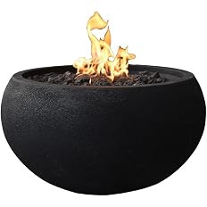 York Concrete Fire Pit 27" x 27" Outdoor Patio Firepit Includes Lava Rocks Modern Fire Pits & Out... | Amazon (US)