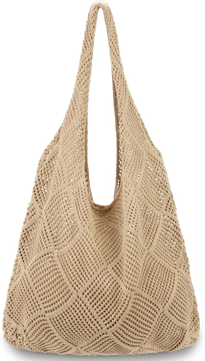 hatisan Crochet Bags for Women Summer Beach Tote Bag Aesthetic Tote Bag Hippie Bag Knit Bag | Amazon (US)