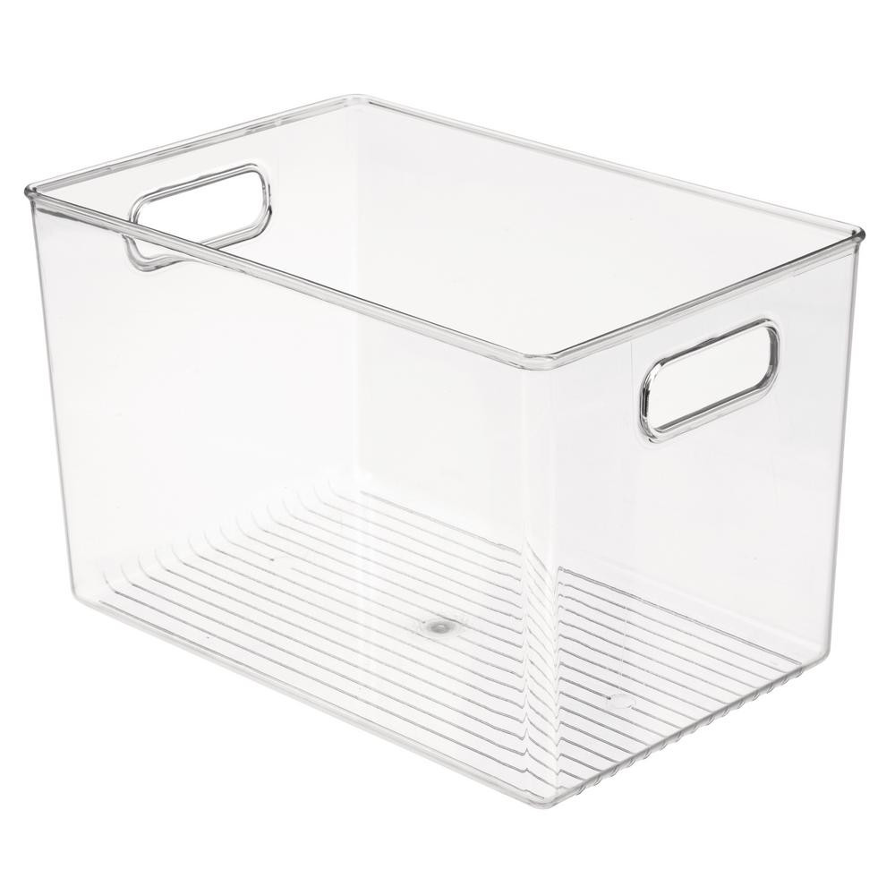 iDesign Linus Binz 12 in. x 8 in. x 8 in. in Clear | The Home Depot
