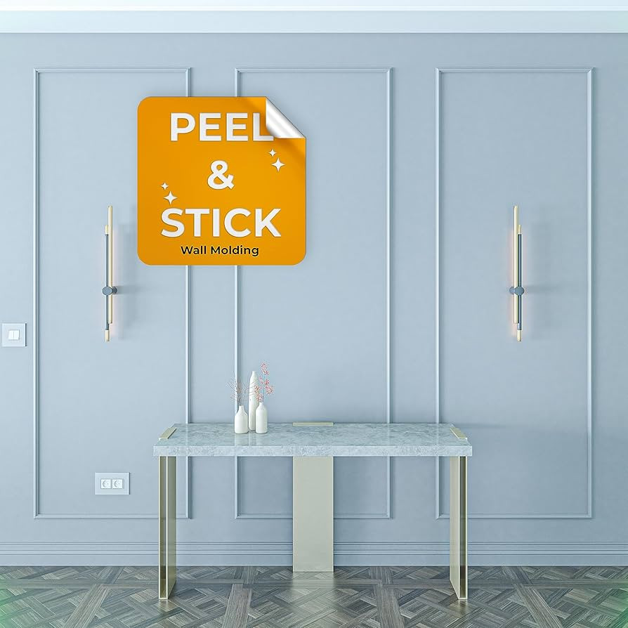 Peel and Stick Pre-Cut Wall molding kit Pieces, All Edges precut, Factory Primed Wall molding Pie... | Amazon (US)