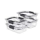 Rubbermaid Brilliance Glass Storage Set of 4 Food Containers with Lids (8 Pieces Total), BPA Free an | Amazon (US)