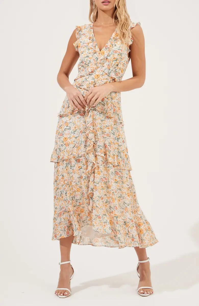 Floral Ruffled Sleeveless Maxi Dress | Nordstrom Rack