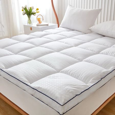 Extra thick mattress topper. Bedding sale. 

#LTKSaleAlert #LTKFindsUnder50 #LTKHome