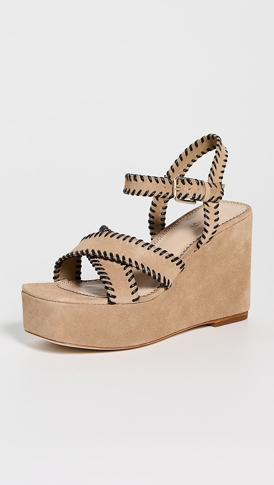 Sasha Whipstitch Suede Wedge Sandals | Shopbop