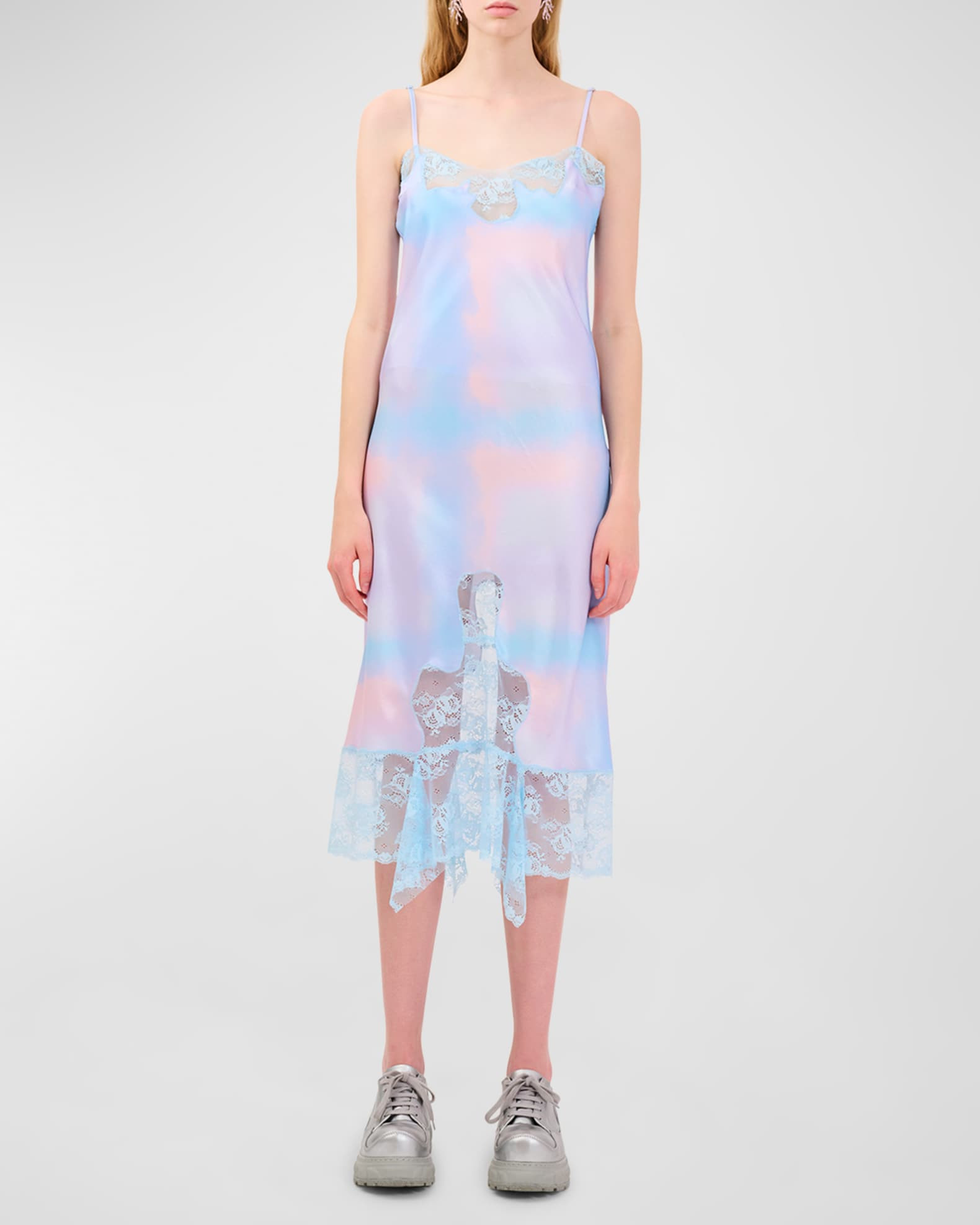 Ammi Tie-Dye Lace Slip Dress | Neiman Marcus