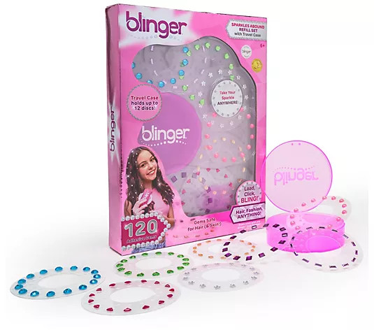 Make Your Selection: blinger Sparkles Abound Refill Set w/ 120 GemsTravel Case | QVC