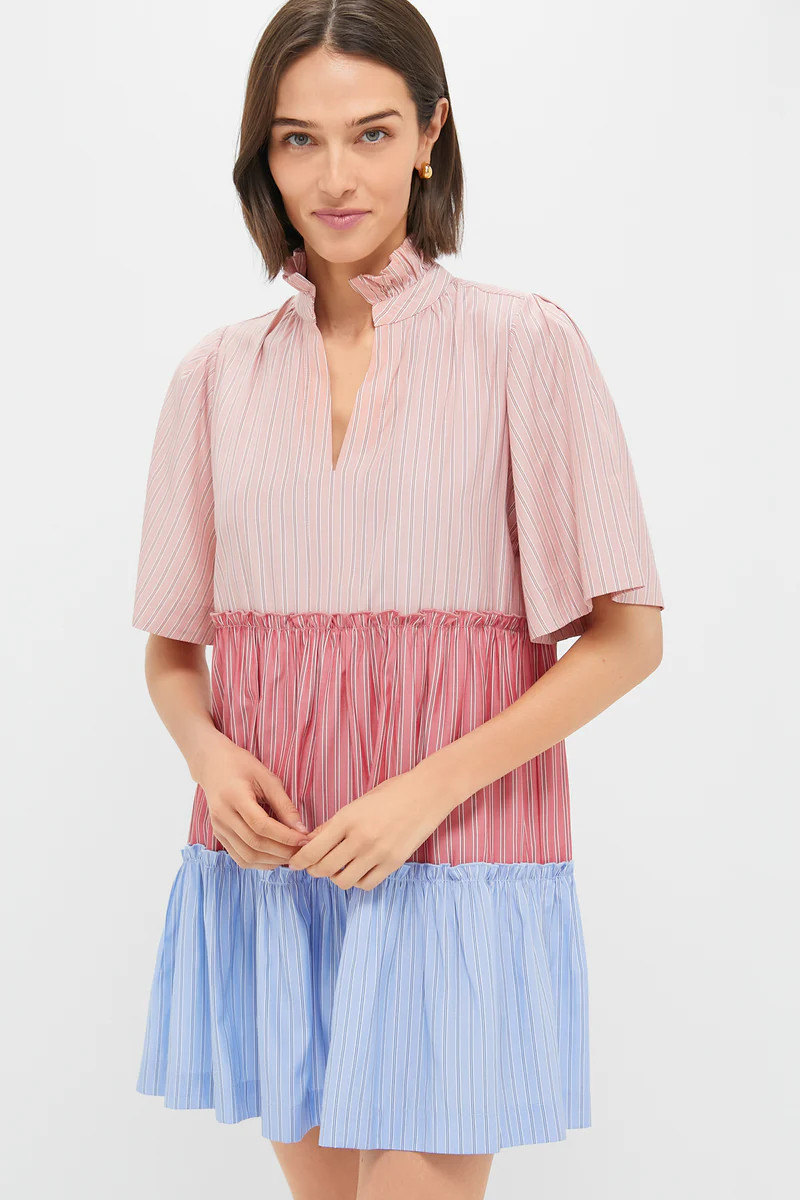 Ruby and Cornflower Stripe Colorblock Crawford Dress | Tuckernuck (US)