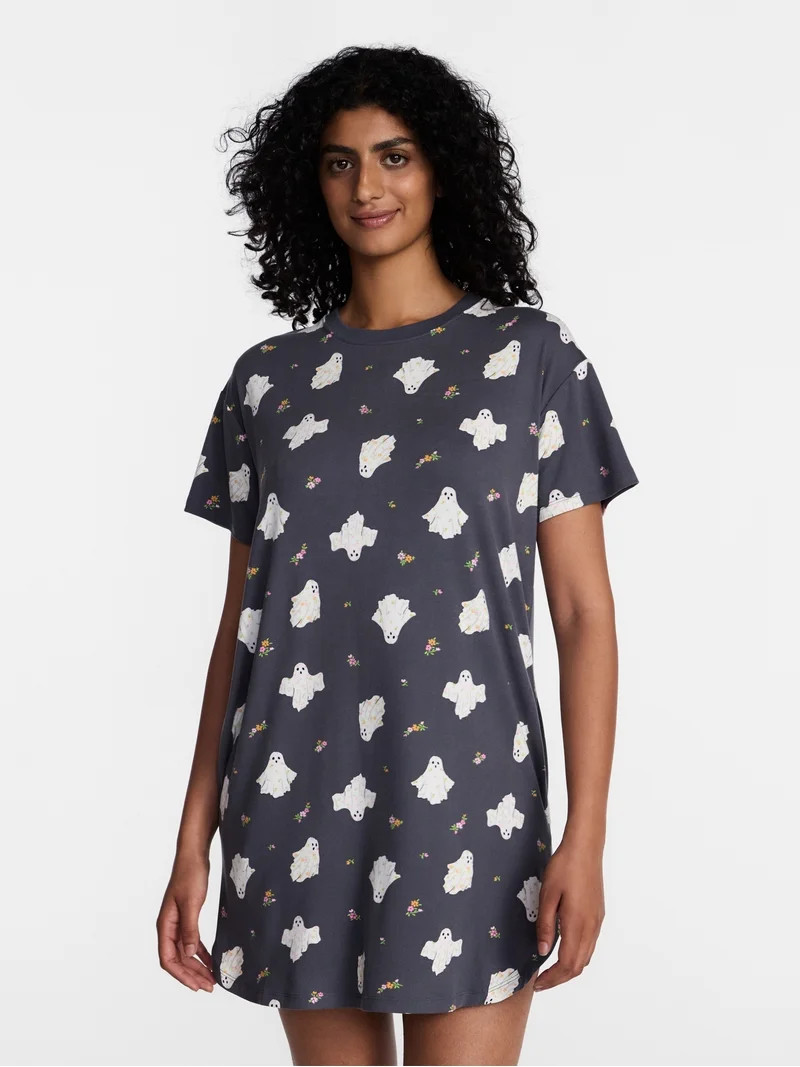 Halloween Women's Sleepshirt Top and Socks Set from Way to Celebrate, 2-Piece, Sizes XS-3X | Walmart (US)
