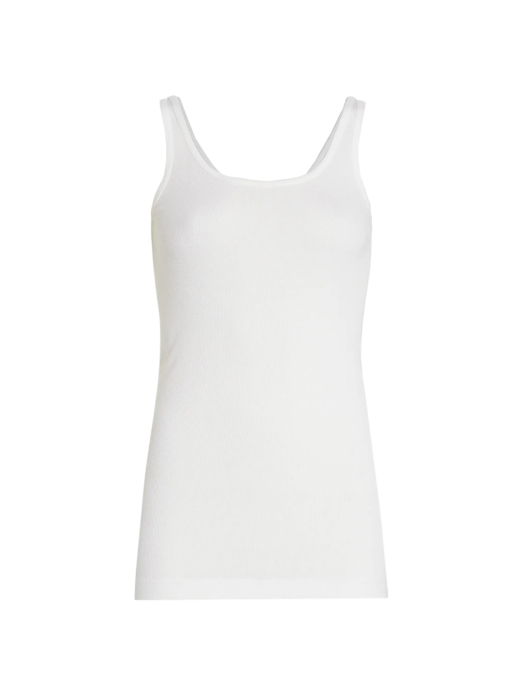 Shop Vince Rib-Knit Cotton-Blend Tank Top | Saks Fifth Avenue | Saks Fifth Avenue