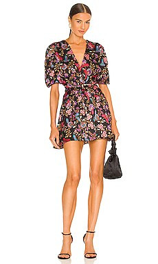 MISA Los Angeles Narcissa Dress in Gemstone Floral Satin from Revolve.com | Revolve Clothing (Global)