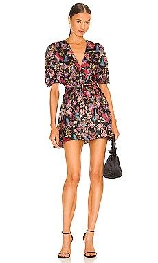 MISA Los Angeles Narcissa Dress in Gemstone Floral Satin from Revolve.com | Revolve Clothing (Global)