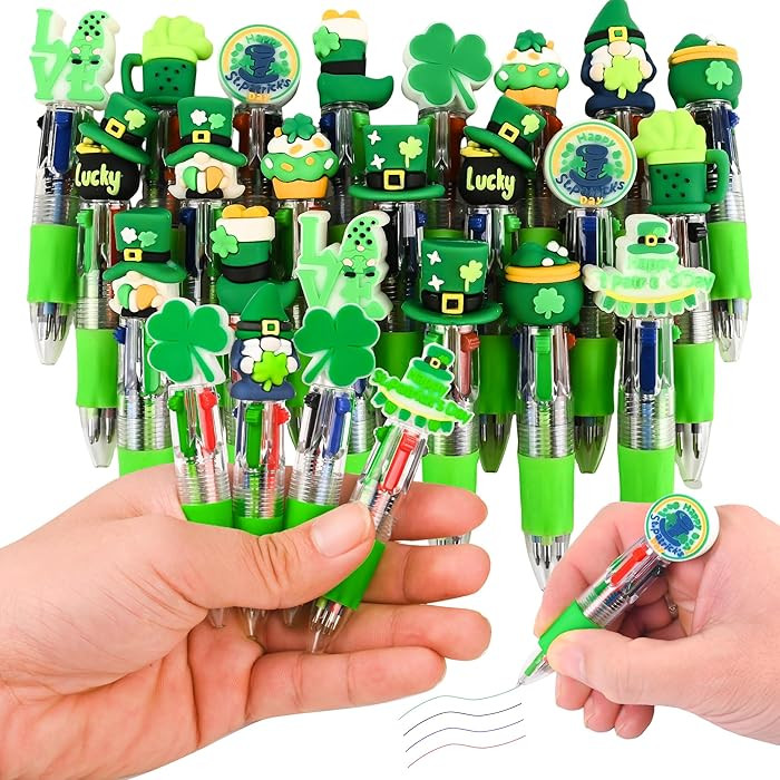 LiYiQ 25 Pcs St Patricks Day Colorful Multicolor Pen in One Cartoon Cute Fun 4-in-1 Cute Pens Bul... | Amazon (US)
